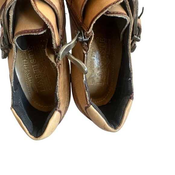 L'Artiste by Spring Step Bambco Leather Buckle Booties Floral Embroidery Size 38 - Picture 8 of 11